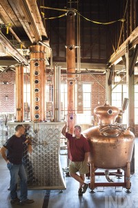 Photo by Alex Boerner At Durham's Two Doors Distilling, Sean Stark, left, and Tyler Huntington are among those who hope shifting state laws will boost North Carolina's craft distillery scene.