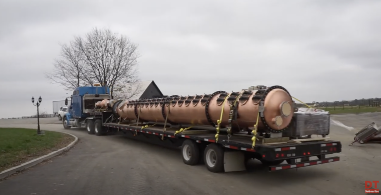 Installation of a 36′ Column Still, Beer Pre-Heater and the Condensers at Wilderness Trail Distillery