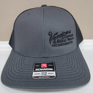 Richardson 112 Trucker Hat Charcoal/Black with Logo on the Left
